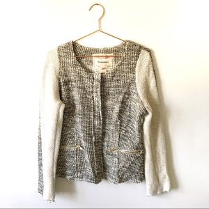 Anthropologie Cream Sweater Cartonnier Soft Blazer